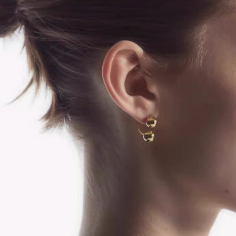 BEST COS Dropped Floating Sphere Studs Gold